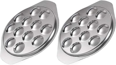 2 Stuks Nonstick Grillpan voor Takoyaki en Escargots - 12 Holes voor Octopus, Gehaktballen en Champignons - Duurzaam RVS Keukengerei