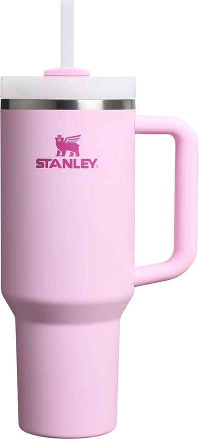Stanley Quencher H2.0 Flowstate Tumbler - 1.2L - RVS - Cherry Blossom - Roze - Stanley Cup met Rietje en Handvat - Thermosbeker - Thermosfles - Beker - Drinkbeker - Drinkfles - Fles - Koffiebeker To Go - Mug - Waterfles