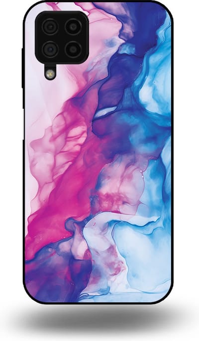 Smartphonica Telefoonhoesje Geschikt voor Samsung Galaxy A22 4G met Roze Blauw Marmer Opdruk - TPU Backcover Case Rose Blue Marble Design geschikt voor Samsung Galaxy A22 4G