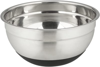 Roestvrijstalen Kom - Keuken Kom - Buiten Koken - Antislip Basis - Diameter 20cm - Zilver