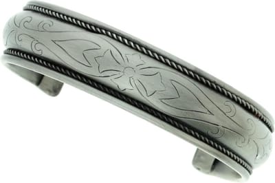 Behave - klemarmband zilverkleur - floral patroon - boho accent