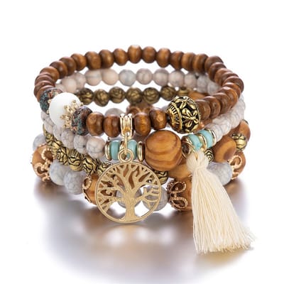 WiseGoods Luxe Bohemian Kralen Armband Dames - Vintage Armbanden - Armbandje - Armbandjes Met Bedels - Sieraad - Sieraden - Cadeau