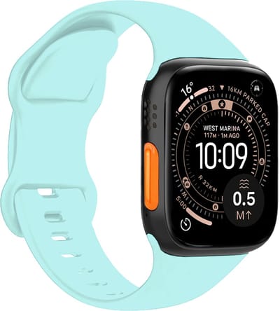 Horloge Band Geschikt voor Apple Watch Ultra 1, 2, 3 (49 mm) Bandje Siliconen Verstelbaar - Oud Roze