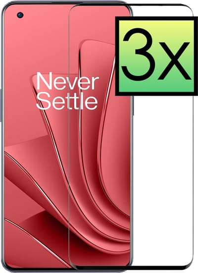 Screenprotector - 3 Stuks - Geschikt voor OnePlus 10 Pro - Full Cover - Beschermglas - Gehard Glas - Tempered Glass - Screen Protector