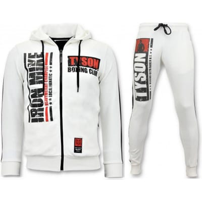 Exclusieve Heren Joggingpak - Iron Mike Tyson Boxing - Wit