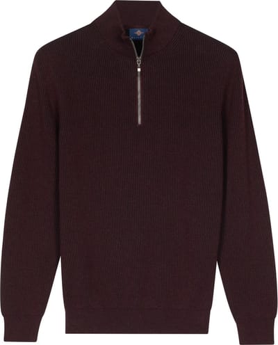 Baileys - Heren - Trui - Ribgebreid - Katoenen Pullover - Bordeaux - 528419-495