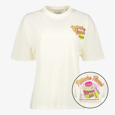 TwoDay dames T-shirt met backprint ecru - Wit - Maat S
