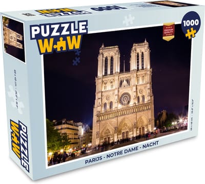 Puzzel Parijs - Notre Dame - Nacht - Legpuzzel - Puzzel 1000 stukjes volwassenen