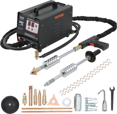 VEVOR Deuktrekker Auto, 3500A 90E Deuktrekker Lasser, 3KW Deukreparatiegereedschap Auto, Geschikt voor Plaatwerk, Meson, Straight Pull, Puntlassen, Afvlakken, Golflijn, Stud, OT-film, Driehoekig enz