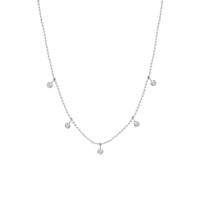 Lucardi Dames Daya Ketting - Staal - Ketting - Cadeau - 47 cm - Zilverkleurig