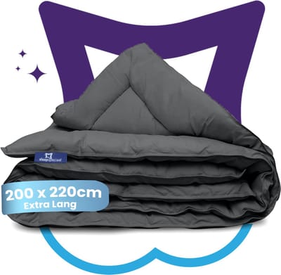Slaapspeciaal eazydekbed 200x220 cm - Grijs - Dekbed Zonder Overtrek, Extra Lang, Luxe Gelvezels, Anti-Allergisch & Perfect Voor Elk Seizoen