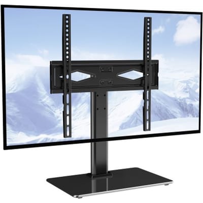 VEVOR TV-standaard met wielen Universeel 615-670 mm Hoogteverstelbaar, 75 x 75 mm, 400 x 400 mm Draagvermogen van 41 kg Vloerstandaardbasis Mobiele kar TV-standaard, stabiele beugel TV-tafel
