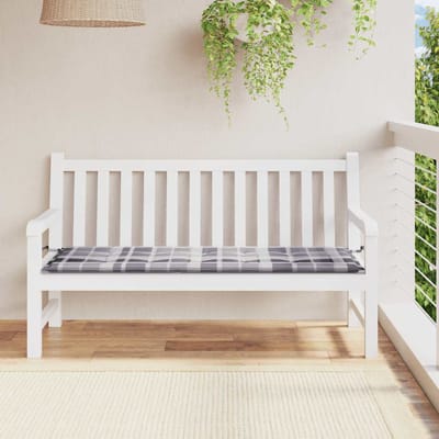 vidaXL Tuinbankkussen 150x50x3 cm oxford stof ruitpatroon grijs
