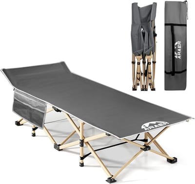 Draagbaar Vouwbed voor Kamperen - 450lbs Gewicht Capaciteit, Stevige Vouwbed met Draagtas voor Volwassenen en Kinderen, Perfect voor Reizen, Kantoor Naps en Thuisgebruik