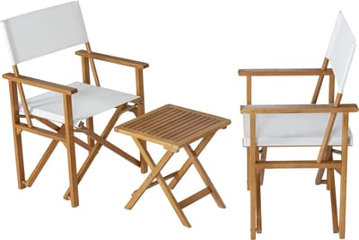 Bistroset Capistrello 3-delig tuintafel met 2 tuinstoelen houtkleurig en wit casa.pro