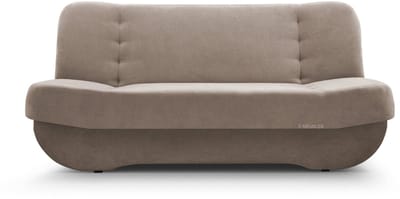 Zitsbank met slaapfunctie en opbergruimter, een bank voor de woonkamer, 192x87x90 cm - Slaapbank PAFOS - Beige (Soro 13)