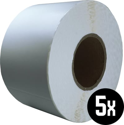 DULA Compatible Zebra Labels 102x152mm - 1000 etiketten per rol - kern 76mm - Wit- Permanent - 5 rollen