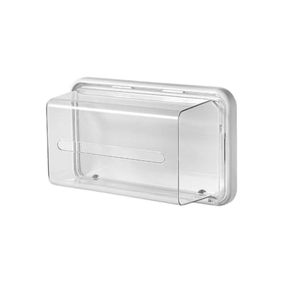 Boîte à mouchoirs magnétique sans perforation, conteneur de rangement mural créatif pour serviettes en papier, organisateur de papier pour la cuisine et la salle de bain white