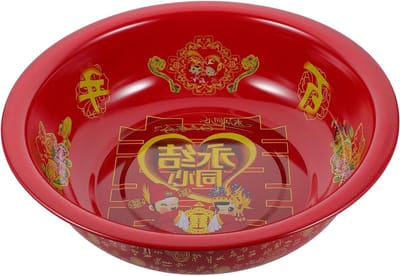 Decoratieve Wasbak - Rvs Waskom - Keuken Organisatie - Ruimtebesparend Ontwerp - 35x35x10 cm - Rood
