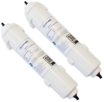 AllSpares Waterfilter (2 St.) voor Koelkasten geschikt voor o.a. Samsung DA29-10105J / HAFEX/EXP / EF-9603 / WSF-100, LG 5231JA2010B / ADQ73693903 / ADQ736939 en WPRO USC100