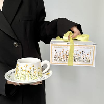 Ins Eenvoudig Klein Fris Koffiekopje Vlinderpak Hoogwaardig Gevoel Thuis Afternoon Tea Latte Kopje voor Meisjes Souvenirs 300ml white