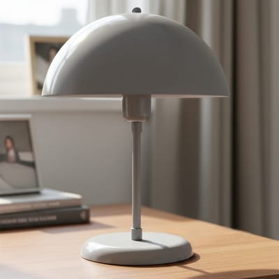 Bamyum Tafellamp E27 Metaal Grijs Paddestoel Bureaulamp Paddestoellamp Nachtkastje Lamp Tafellamp Paddestoel Verlichting