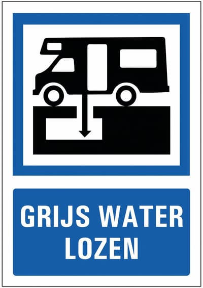 Grijs water lozen bord, kunststof 148 x 210 mm