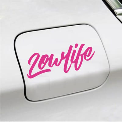 Bumpersticker - Lowlife - 6,4 X 16,8 - Roze