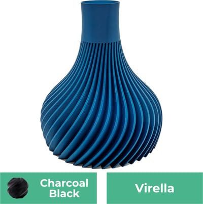 Virella moderne vaas – Decoratieve vaas - Zwart - 3d geprinte vaas – geschikt voor droogbloemen - 20CM