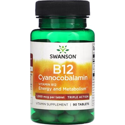 Vitamine B12 Cyanocobalamine Drievoudige Werking 90 Tabletten