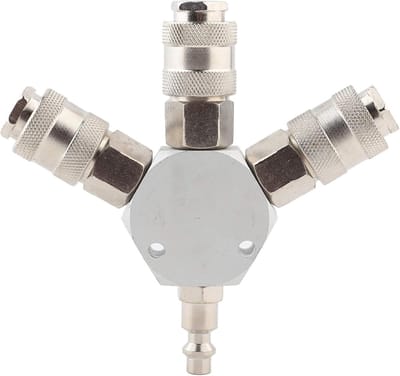 SnelShoppen - 3-Weg Lucht Slang Collecteur Pneumatische Koppeling Splitter Adapter 1/4'' F-NPT voor Brandstof Lucht Water Olie