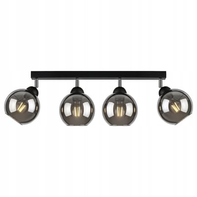 Moderne Zwarte Hanglamp met Glazen Bollen - Stijlvol Loft & Glamour