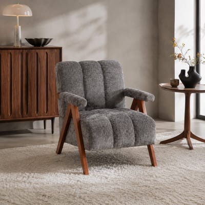 Fauteuil - Relaxstoel - Comfortabele TV-stoel - Leesstoel - Modern design - Geschikt voor de woonkamer, slaapkamer en kantoor - Grijs