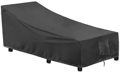 Tweedelige set hoezen voor tuinligstoel, 400D Oxford-stof, winddicht, UV-bestendig, hoes geschikt voor ventilatierooster, terras (208x76x79/41 cm).