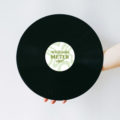 Vinylplaat - Lp - Vinyl plaat - Muziek cadeau - Meter vragen - Wil jij mijn meter zijn - Meter vragen cadeau - Groovy green design