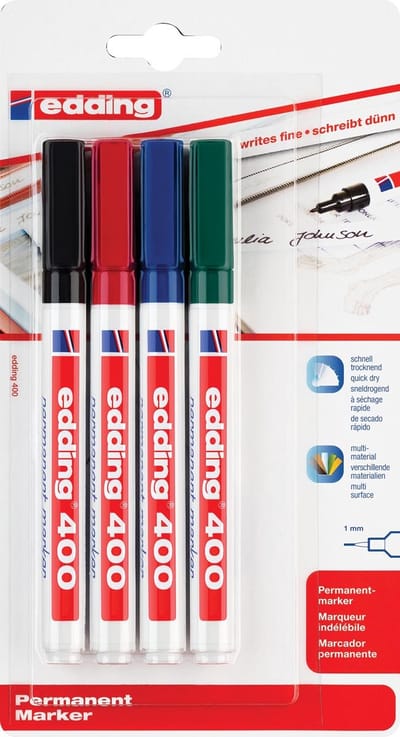 Viltstift edding 400 rond 1mm assorti | 10 stuks