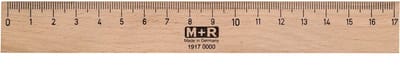 M+R liniaal - 17 cm - hout/staal - bruin - MR-19170000