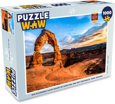 Puzzel Een kleurrijke lucht boven de woestijn van Het Nationaal Park Arches - Legpuzzel - Puzzel 1000 stukjes volwassenen