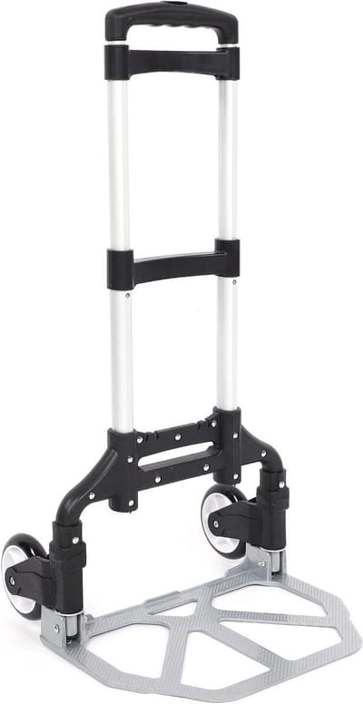 Opvouwbare Steekwagen - Bagagewagen Trolley - Zware Bagage Vervoeren - Luchtvaart Aluminiumlegering - 80 kg draagvermogen - Zilver