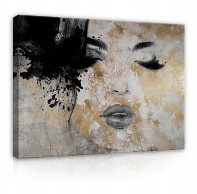 WALLARENA - Canvas schilderij - 100x70 cm - abstracte afbeelding van een vrouwengezicht