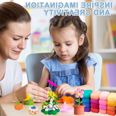 Ultralight Klei Set met 48 Kleuren voor Creatief Modelleren – Luchtgedroogd Klei voor Kinderen en Volwassenen – Inclusief 3 Gereedschappen voor Educatieve en Creatieve DIY Projecten