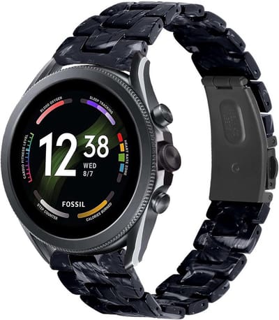 Resin bandje geschikt voor Fossil Gen 6 44mm / Gen 5e 44mm / Gen 5 - zwart mix