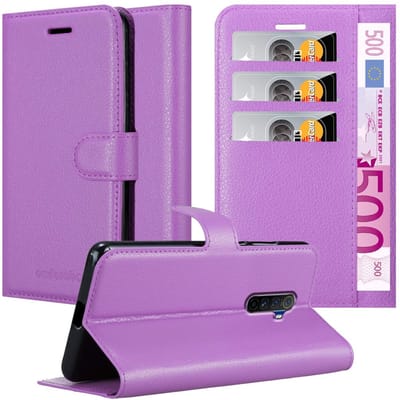 Cadorabo Hoesje geschikt voor Realme X2 PRO / Oppo Reno Ace in MANGAAN PAARS - Beschermhoes met magnetische sluiting, standfunctie en kaartvakje Book Case Cover Etui