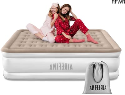 RFWR® Zelfopblazend Luchtmatras met Geïntegreerde Pomp - Snel Opblaasbaar voor Thuis en Camping - 203 x 152 x 40 cm, Max. 317 kg