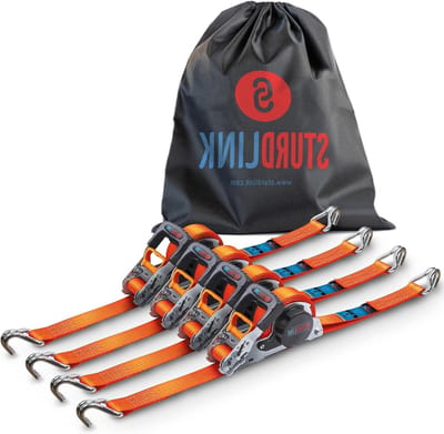 Automatische spanbanden - Rateltuig spanbanden - Lading zekeren - Automatische oproller - 5 meter 35 mm - Oranje
