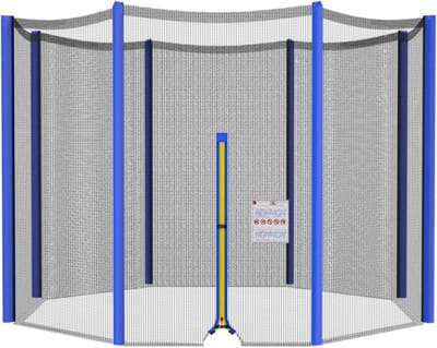 Trampoline Net - Veiligheidsomheining - Buiten Spelen - Geschikt 8 Palen - 304 cm Rond - Blauw