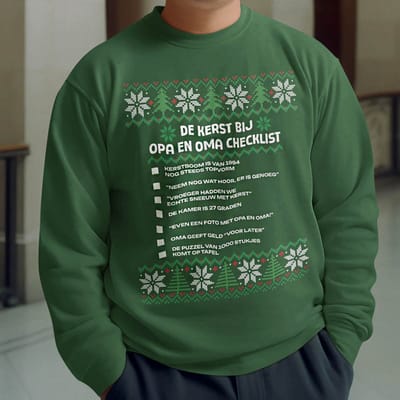 Kerst Trui Groen Kerst Checklist - Kerst Bij Opa En Oma XS