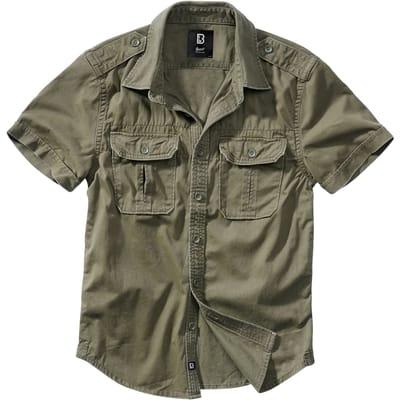 Brandit Shirt met korte mouwen - Vintage Short Sleeve - M tot 4XL - voor Mannen - olijf