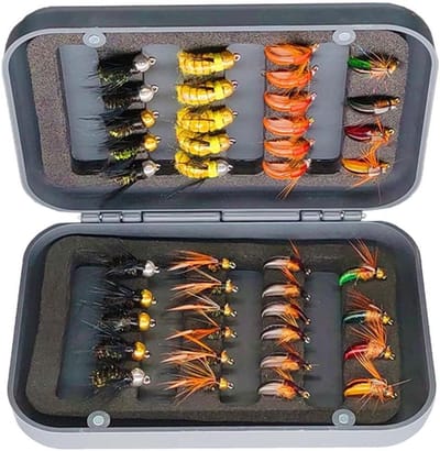 Vliegvis Set - Vliegjes Assortiment - Vissen Vangen - Handgebonden Lokkers - 40 Stuks - Multicolor