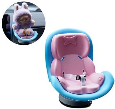 Poppenstoel - Autostoel voor poppen - Poppenaccessoires - Pop niet inbegrepen - Woondecoratie - Autodecoratie - Geschikt voor poppen kleiner dan 20 cm - Blauw - 10,5*11*12 cm